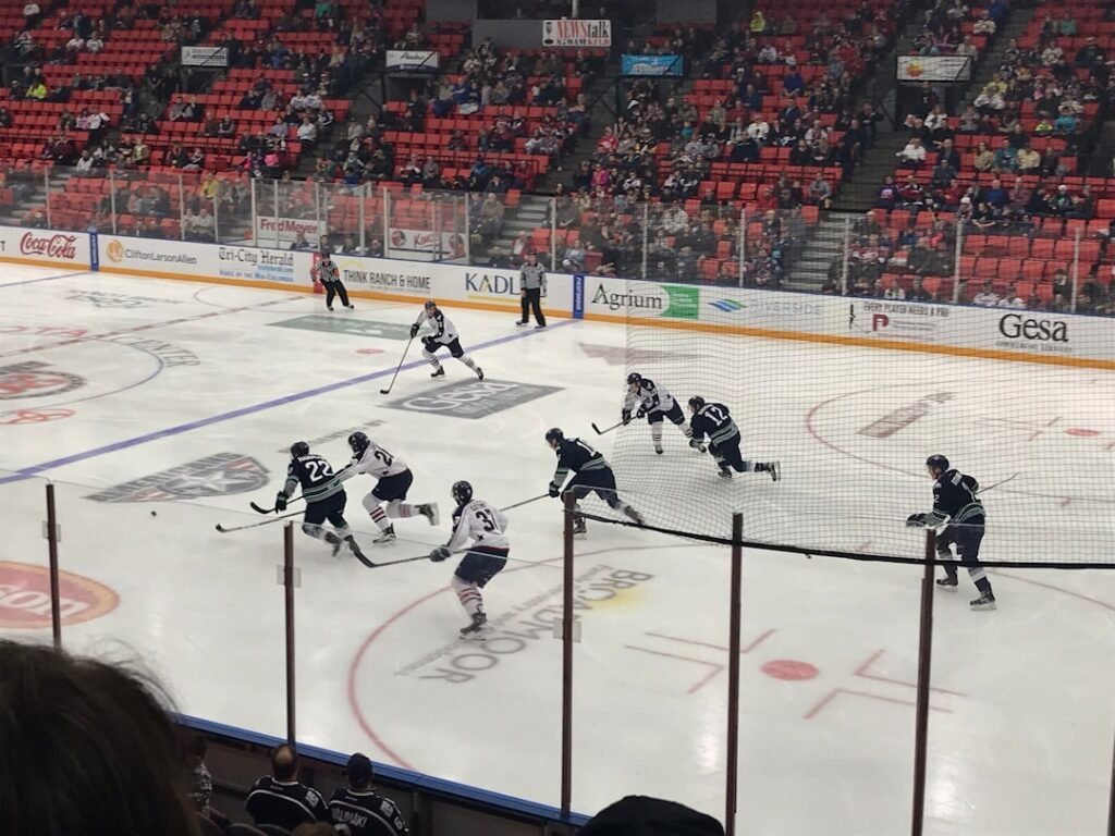 Ice hockey game in an arena for a hockey romance reading hub
